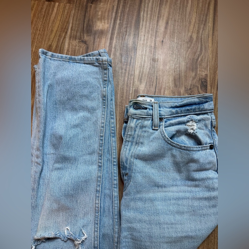 Abercrombie and fitch curve love Light Blue Distressed Jeans